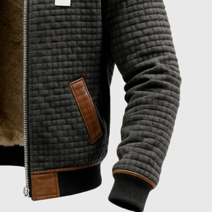 HIGH INSULATION PADDED JACKET WITH LEATHER DETAILS