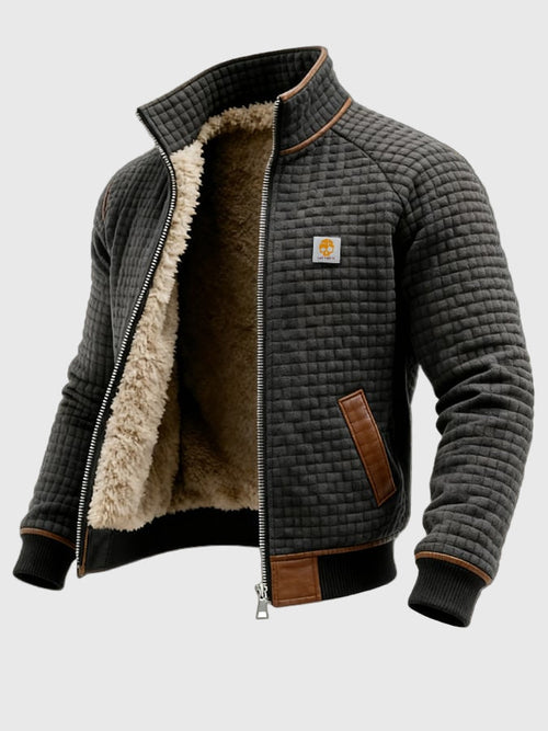 HIGH INSULATION PADDED JACKET WITH LEATHER DETAILS